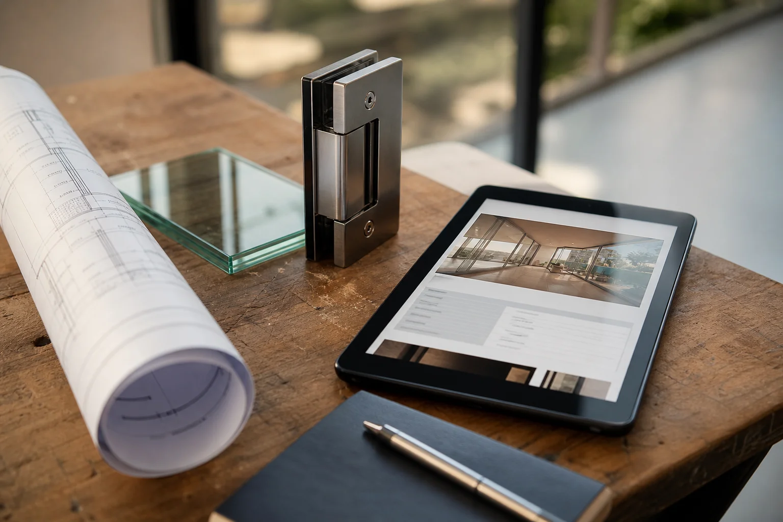 Planning materials and digital quote on workbench