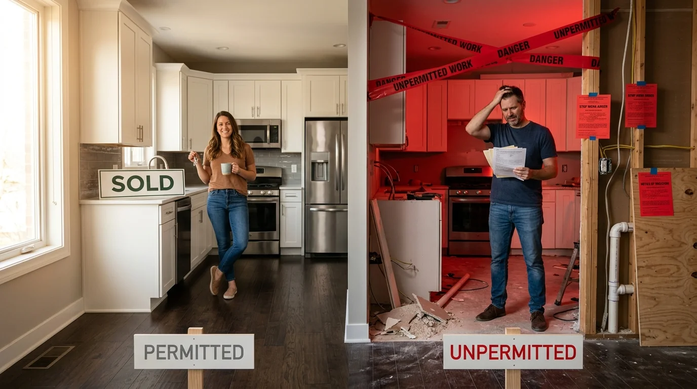 Comparison of outcomes between permitted and unpermitted condo remodeling work