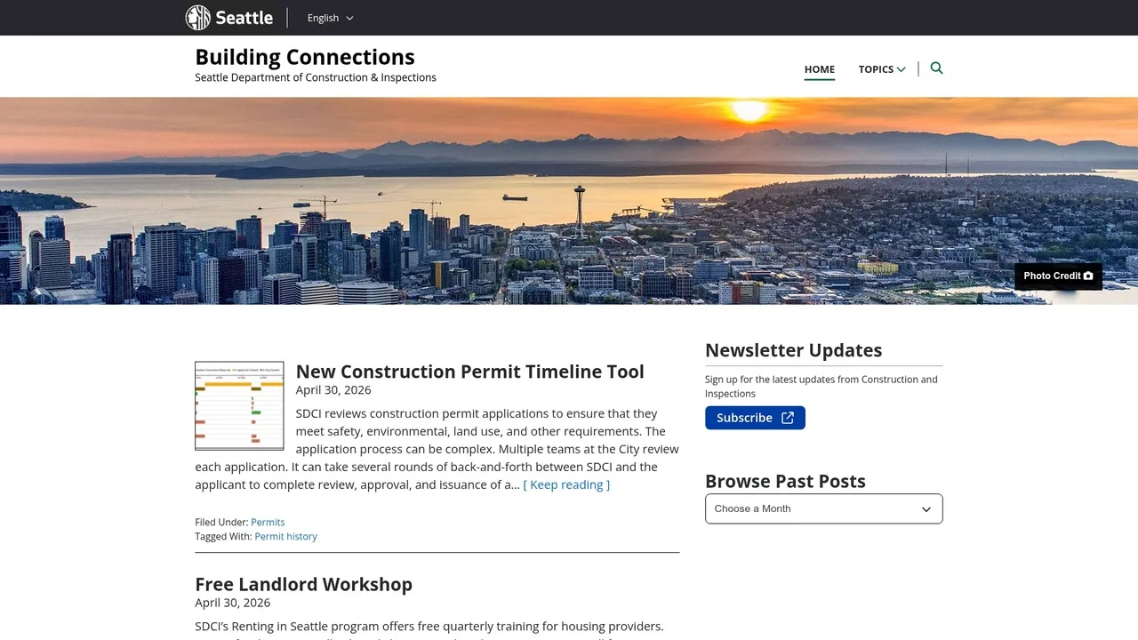 Seattle BuildingConnections online permit application portal interface