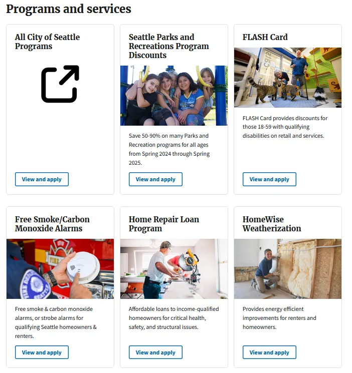 Seattle SDCI homepage highlighting permit and coaching services