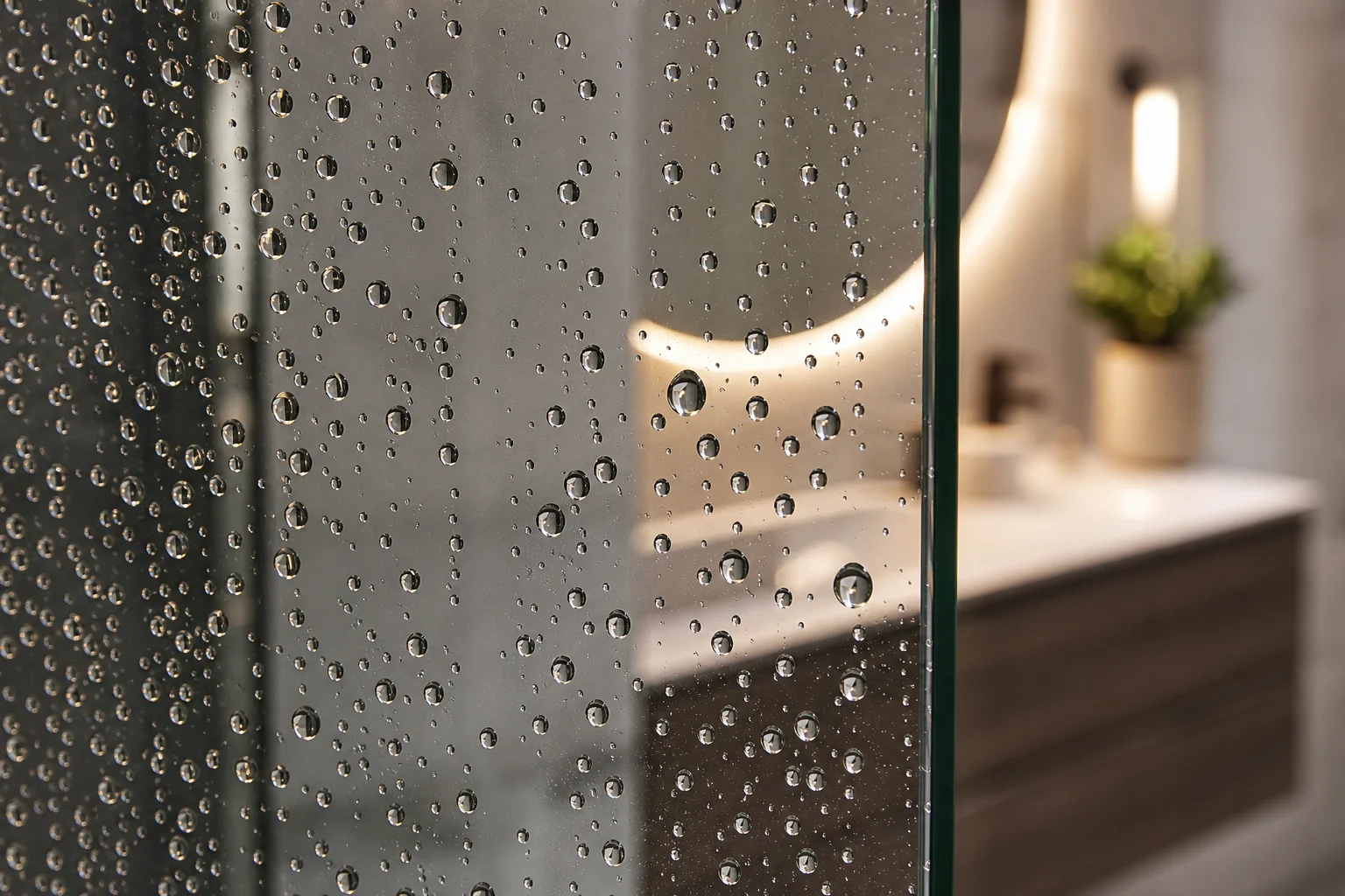 Water beading on protective glass coating