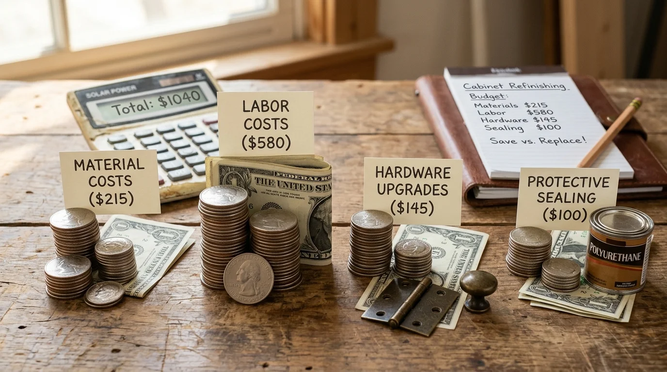 Cost breakdown visualization for cabinet refinishing investment